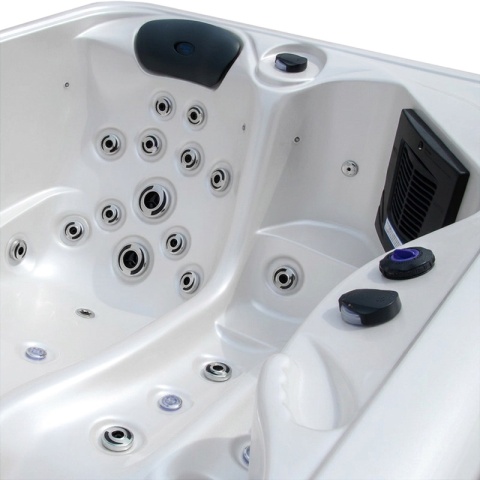 JACUZZI ® OGRODOWE WANNA SPA405 BIAŁA PERŁA OBUDOWA ANTRACYT 195X140 CM