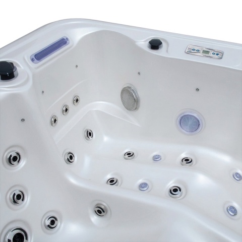 JACUZZI ® OGRODOWE WANNA SPA405 BIAŁA PERŁA OBUDOWA ANTRACYT 195X140 CM