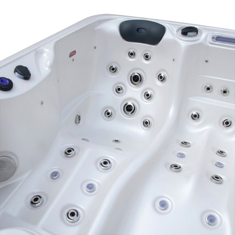 JACUZZI ® OGRODOWE WANNA SPA405 BIAŁA PERŁA OBUDOWA ANTRACYT 195X140 CM
