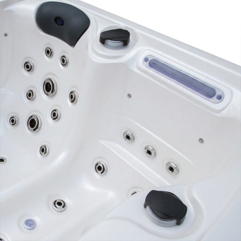 JACUZZI ® OGRODOWE WANNA SPA405 BIAŁA PERŁA OBUDOWA ANTRACYT 195X140 CM