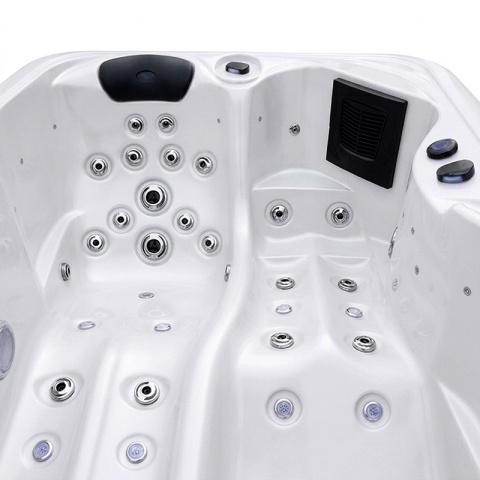 JACUZZI ® OGRODOWE WANNA SPA405 BIAŁA PERŁA OBUDOWA ANTRACYT 195X140 CM