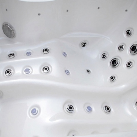 JACUZZI ® OGRODOWE WANNA SPA405 BIAŁA PERŁA OBUDOWA KAWA 195X140 CM