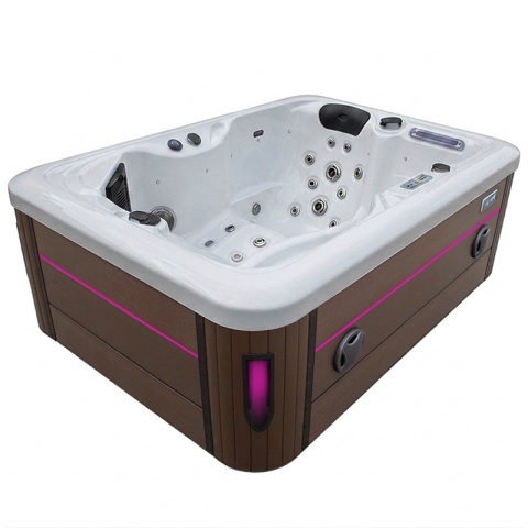 JACUZZI ® OGRODOWE WANNA SPA405 BIAŁA PERŁA OBUDOWA KAWA 195X140 CM