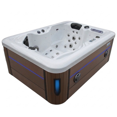 JACUZZI ® OGRODOWE WANNA SPA405 BIAŁA PERŁA OBUDOWA KAWA 195X140 CM