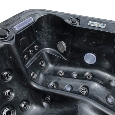 JACUZZI ® OGRODOWE WANNA SPA405 CZARNA FALA OBUDOWA ANTRACYT 195X140 CM