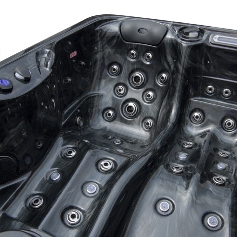 JACUZZI ® OGRODOWE WANNA SPA405 CZARNA FALA OBUDOWA ANTRACYT 195X140 CM