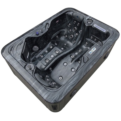 JACUZZI ® OGRODOWE WANNA SPA405 CZARNA FALA OBUDOWA ANTRACYT 195X140 CM
