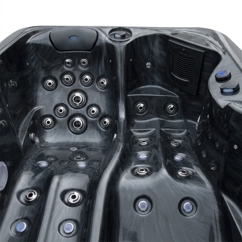 JACUZZI ® OGRODOWE WANNA SPA405 CZARNA FALA OBUDOWA ANTRACYT 195X140 CM
