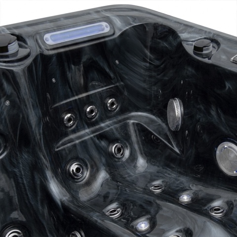 JACUZZI ® OGRODOWE WANNA SPA405 CZARNA FALA OBUDOWA ANTRACYT 195X140 CM
