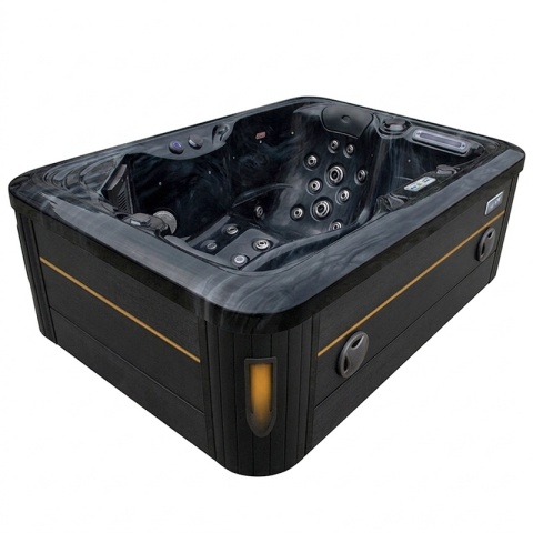 JACUZZI ® OGRODOWE WANNA SPA405 CZARNA FALA OBUDOWA ANTRACYT 195X140 CM