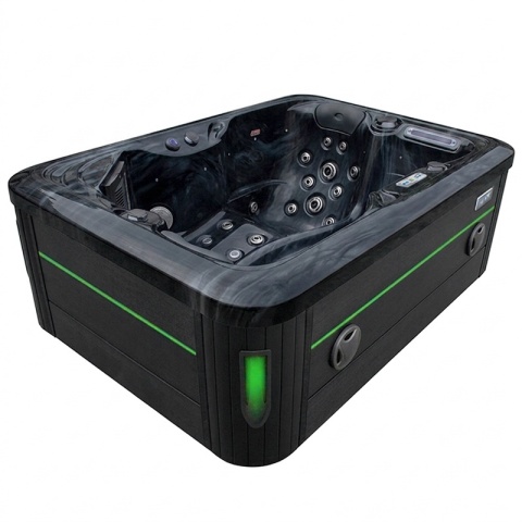 JACUZZI ® OGRODOWE WANNA SPA405 CZARNA FALA OBUDOWA ANTRACYT 195X140 CM