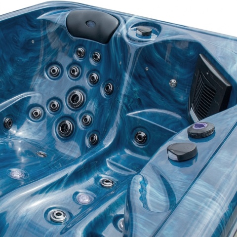 JACUZZI ® OGRODOWE WANNA SPA405 NIEBIESKA FALA OBUDOWA ANTRACYT 195X140 CM