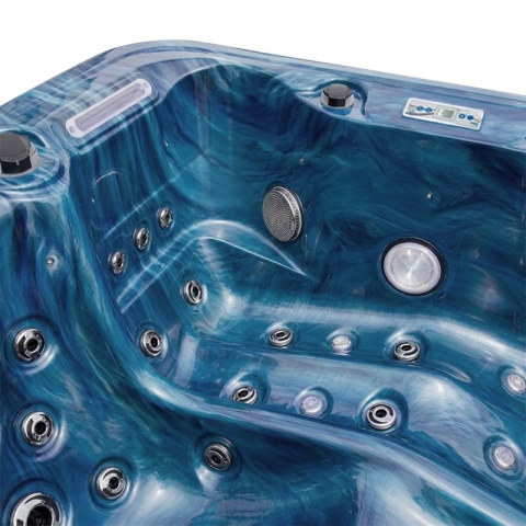 JACUZZI ® OGRODOWE WANNA SPA405 NIEBIESKA FALA OBUDOWA ANTRACYT 195X140 CM