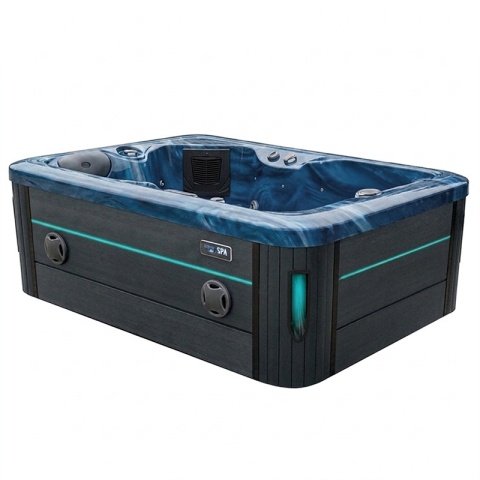JACUZZI ® OGRODOWE WANNA SPA405 NIEBIESKA FALA OBUDOWA ANTRACYT 195X140 CM