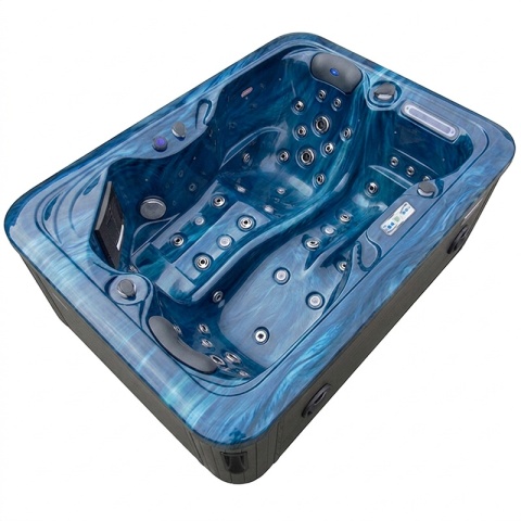 JACUZZI ® OGRODOWE WANNA SPA405 NIEBIESKA FALA OBUDOWA ANTRACYT 195X140 CM