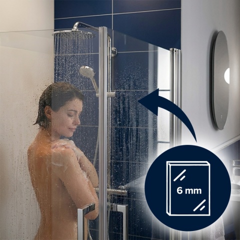 KABINA PRYSZNICOWA 80X80 KWADRATOWA NAROŻNA DRZWI UCHYLNE PODWÓJNE CHROM SZKŁO HARTOWANE 6MM KZ29