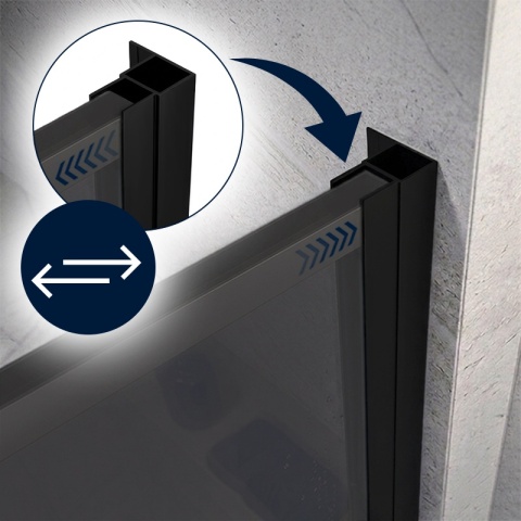PROFIL POSZERZAJĄCY DO KABIN PRYSZNICOWYCH CZARNY 195 CM ALUMINIOWY ADAPTER P04