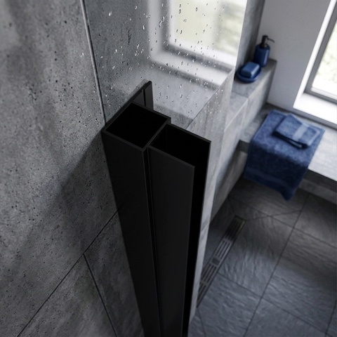 PROFIL POSZERZAJĄCY DO KABIN PRYSZNICOWYCH CZARNY 195 CM ALUMINIOWY ADAPTER P04