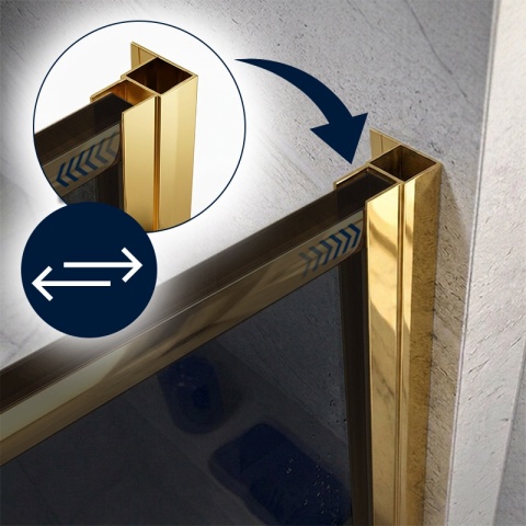 PROFIL POSZERZAJĄCY DO KABIN PRYSZNICOWYCH ZŁOTY 195 CM ALUMINIOWY ADAPTER P04