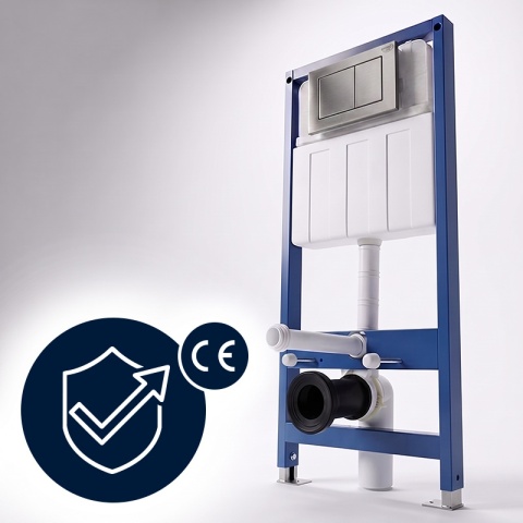 ZESTAW PODTYNKOWY WC POD MISKĘ WISZĄCĄ PODWIESZANĄ STELAŻ + PRZYCISK GRATIS HYDRO BUTTON