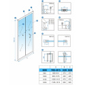 Drzwi prysznicowe łamane KZ11A 80