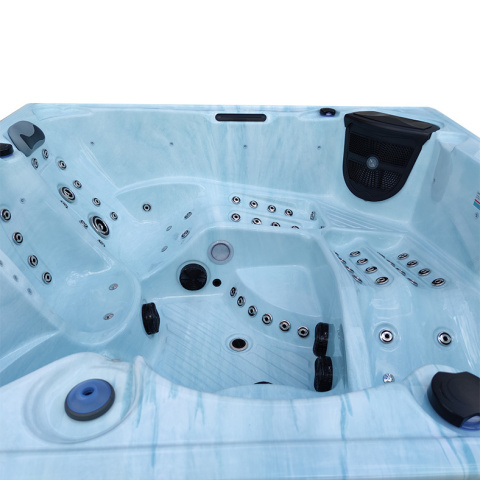 JACUZZI OGRODOWE WANNA SPA340 JASNA FALA OCEANU OBUDOWA BRĄZOWA DESKA 220x220 CM