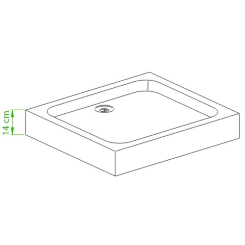 BRODZIK PRYSZNICOWY PROSTOKĄTNY WYSOKI SXL04A BIAŁY 100x90 CM
