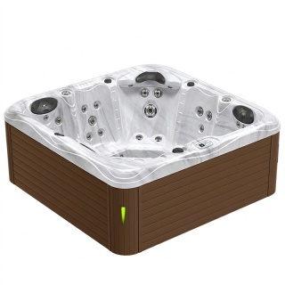 JACUZZI ® OGRODOWE WANNA SPA752 BIAŁY MARMUR OBUDOWA KAWA 200x200 CM
