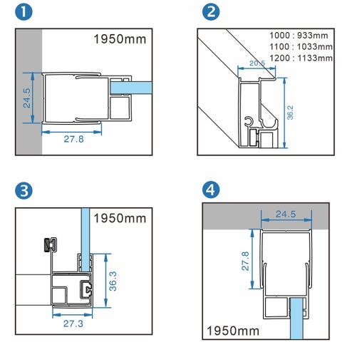 KABINA PRYSZNICOWA PROSTOKĄTNA Z-KZ103A-GLBR-100X80 ZŁOTA SZCZOTKOWANA 100x80 CM