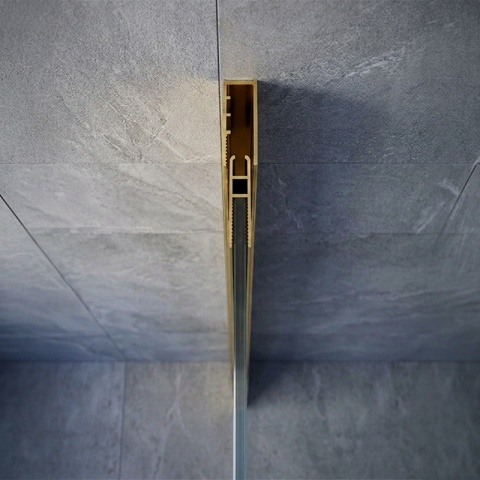 ŚCIANKA SZYBA PRYSZNICOWA 70 CM WALK-IN SZKŁO HARTOWANE 6 MM ZŁOTY PROFIL REGULACJA 15 MM W PROFILU PRZYŚCIENNYM KZ24