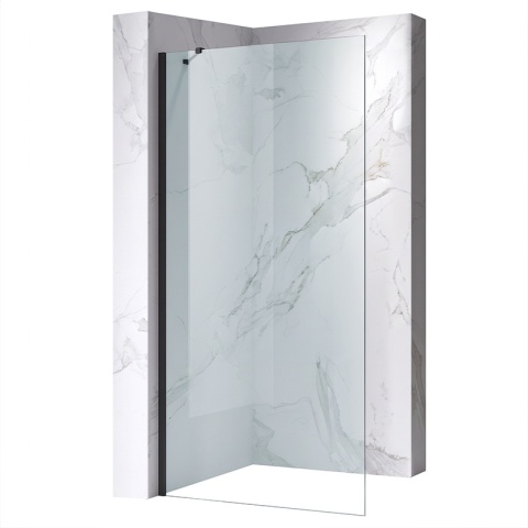 ŚCIANKA SZYBA PRYSZNICOWA 80 CM WALK-IN SZKŁO HARTOWANE 6 MM CZARNY PROFIL REGULACJA 15 MM W PROFILU PRZYŚCIENNYM KZ24