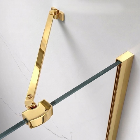 ŚCIANKA SZYBA PRYSZNICOWA 90 CM WALK-IN SZKŁO HARTOWANE 6 MM ZŁOTY PROFIL REGULACJA 15 MM W PROFILU PRZYŚCIENNYM KZ24