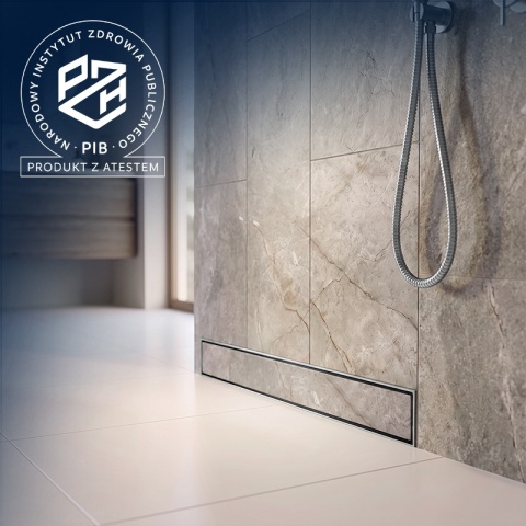 ODPŁYW LINIOWY ŚCIENNY 60 CM INOX NISKI 52 MM SYFON WYSOKA PRZEPUSTOWOŚĆ DL04