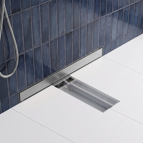 ODPŁYW LINIOWY ŚCIENNY 60 CM INOX NISKI 52 MM SYFON WYSOKA PRZEPUSTOWOŚĆ DL04