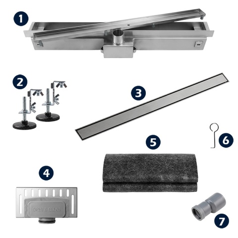 ODPŁYW LINIOWY ŚCIENNY 60 CM INOX NISKI 52 MM SYFON WYSOKA PRZEPUSTOWOŚĆ DL04