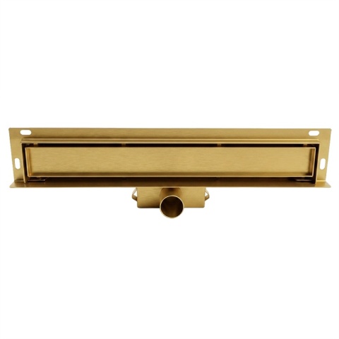 ODPŁYW LINIOWY ŚCIENNY 60 CM ZŁOTY NISKI 52 MM SYFON WYSOKA PRZEPUSTOWOŚĆ DL04