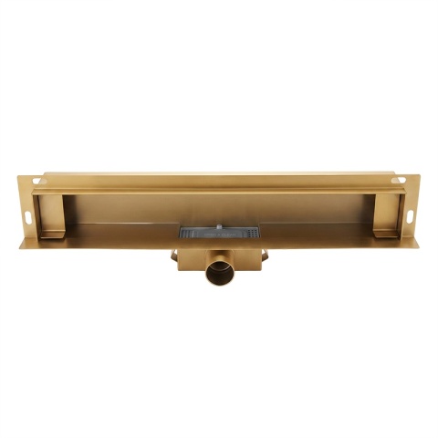 ODPŁYW LINIOWY ŚCIENNY 70 CM ZŁOTY NISKI 52 MM SYFON WYSOKA PRZEPUSTOWOŚĆ DL04