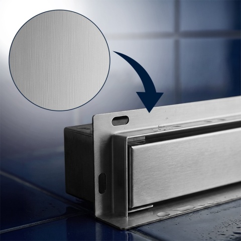 ODPŁYW LINIOWY ŚCIENNY 80 CM INOX NISKI 52 MM SYFON WYSOKA PRZEPUSTOWOŚĆ DL04