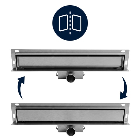 ODPŁYW LINIOWY ŚCIENNY 80 CM INOX NISKI 52 MM SYFON WYSOKA PRZEPUSTOWOŚĆ DL04