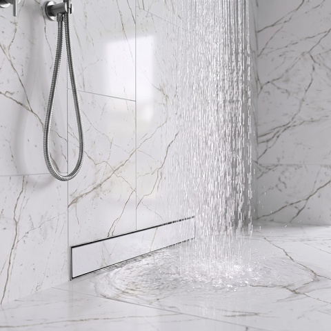 ODPŁYW LINIOWY ŚCIENNY 80 CM INOX NISKI 52 MM SYFON WYSOKA PRZEPUSTOWOŚĆ DL04