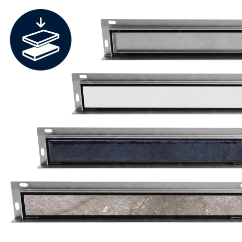 ODPŁYW LINIOWY ŚCIENNY 90 CM INOX NISKI 52 MM SYFON WYSOKA PRZEPUSTOWOŚĆ DL04