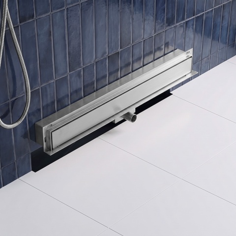 ODPŁYW LINIOWY ŚCIENNY 90 CM INOX NISKI 52 MM SYFON WYSOKA PRZEPUSTOWOŚĆ DL04
