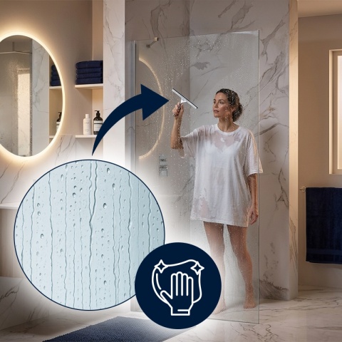 ŚCIANKA SZYBA PRYSZNICOWA 100 CM WALK-IN SZKŁO HARTOWANE 6 MM PROFIL CHROM REGULACJA 15 MM W PROFILU PRZYŚCIENNYM KZ24