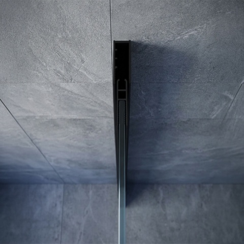 ŚCIANKA SZYBA PRYSZNICOWA 70 CM WALK-IN SZKŁO HARTOWANE 6 MM CZARNY PROFIL REGULACJA 15 MM W PROFILU PRZYŚCIENNYM KZ24