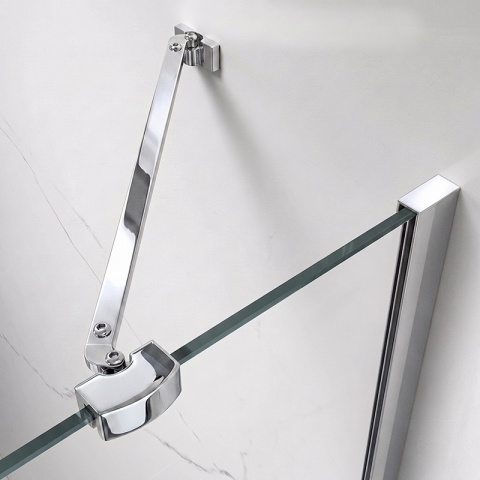 ŚCIANKA SZYBA PRYSZNICOWA 80 CM WALK-IN SZKŁO HARTOWANE 6 MM PROFIL CHROM REGULACJA 15 MM W PROFILU PRZYŚCIENNYM KZ24