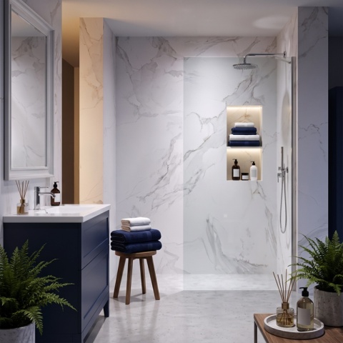 ŚCIANKA SZYBA PRYSZNICOWA 80 CM WALK-IN SZKŁO HARTOWANE 6 MM PROFIL CHROM REGULACJA 15 MM W PROFILU PRZYŚCIENNYM KZ24