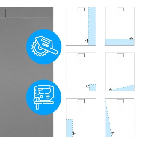 BRODZIK PRYSZNICOWY KAMIENNY PROSTOKĄTNY SLIM JUKO BIAŁY 130x80 CM