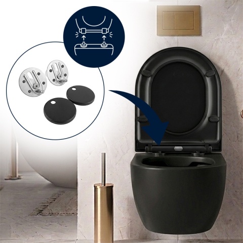 DESKA SEDESOWA WC WOLNOOPADAJĄCA CV-BL-02 CZARNA DUROPLAST