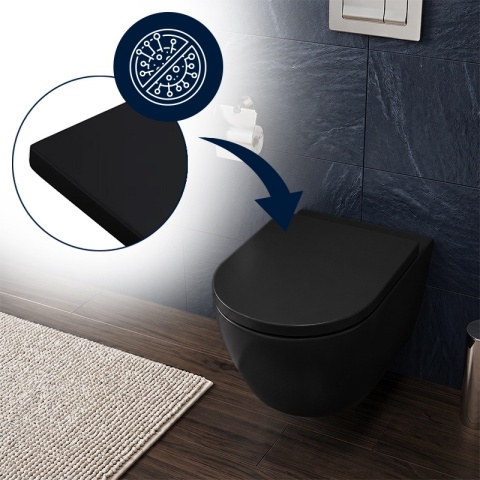 DESKA SEDESOWA WC WOLNOOPADAJĄCA CV-BL-02 CZARNA DUROPLAST