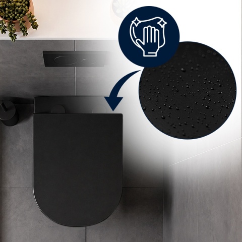 DESKA SEDESOWA WC WOLNOOPADAJĄCA CV-BL-03 SLIM CZARNA DUROPLAST
